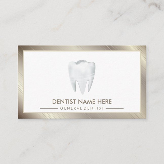 Dentist Dental Clinic teeth Whitening Smile Metal Business Card