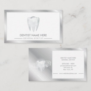 Dentist Dental Clinic teeth Whitening Smile Silver Business Card