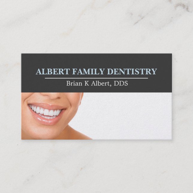 Dentist Dental Dentistry Doctor Smile Business Card (Front)
