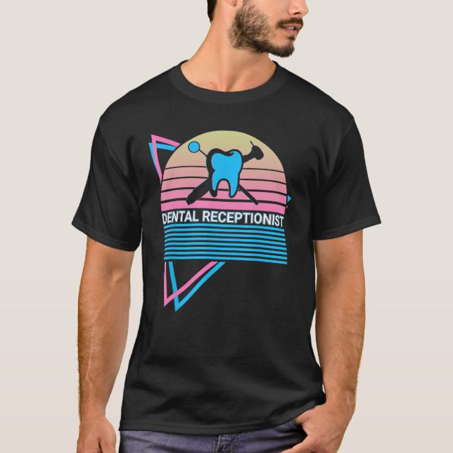 Dentist Dental Dentistry Retro Dental Receptionist T-Shirt (Front)