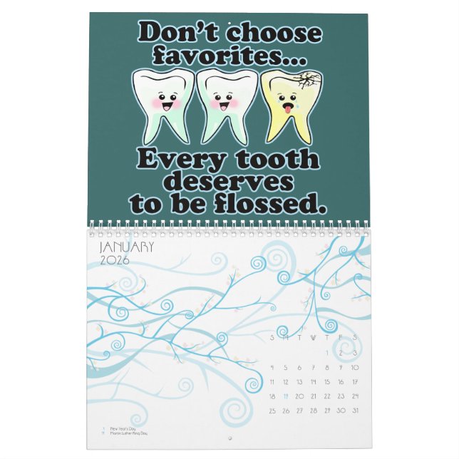 Dentist Dental Hygienist Calendar (Jan 2026)