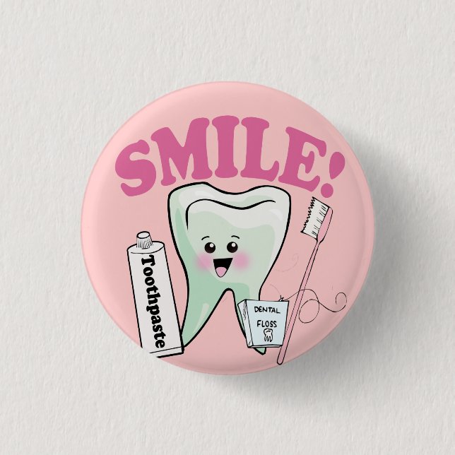Dentist Dental Hygienist Pinback Button (Front)