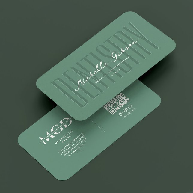 Dentist Dental Modern Dentistry Dusty Teal Business Card (Dentist Dental Modern Dentistry Dusty Teal Business Card
)