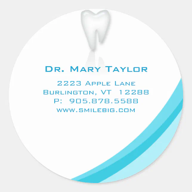 Dentist Dental Molar Tooth Sticker Turquoise curve | Zazzle