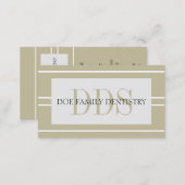 Dentist Dental Office Stripes DDS White Tan Business Card (Front/Back)