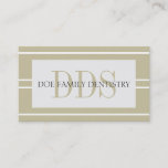 Dentist Dental Office Stripes Dds White Tan Business Card at Zazzle