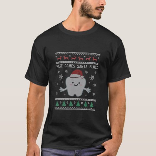 Dentist Dental Santa Floss Ugly Christmas T_Shirt