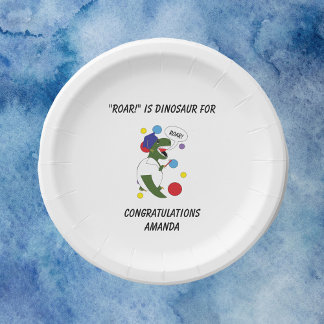 Dentist Dental School Graduation Dinosaur Funny Paper Plates