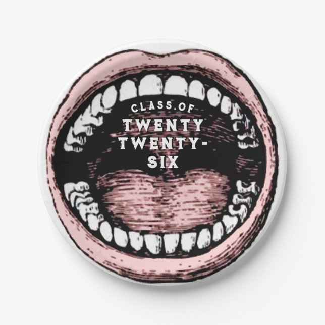 Dentist Dental School Graduation Paper Plates (Front)