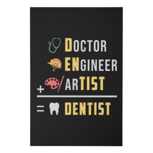 Dentist Dental Teeth Doctor Tooth Funny Gift Idea Faux Canvas Print