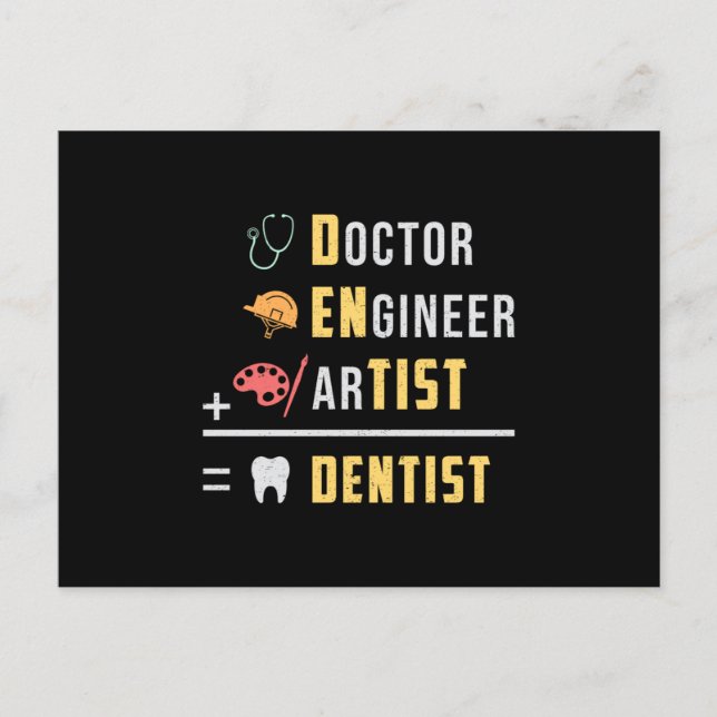 Dentist Dental Teeth Doctor Tooth Funny Gift Idea Postcard (Front)