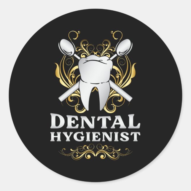 Dentist Dental Teeth Tooth Dentistry Gift Idea Classic Round Sticker (Front)