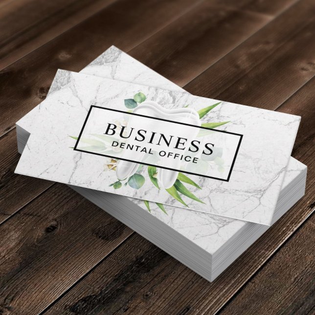 Dentist Dental Tooth Modern Marble Appointment Card (Creator Uploaded)