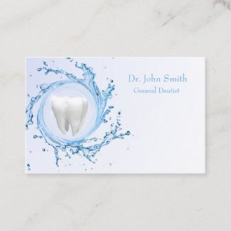 Dentist Dental Tooth Water Professional Business Card