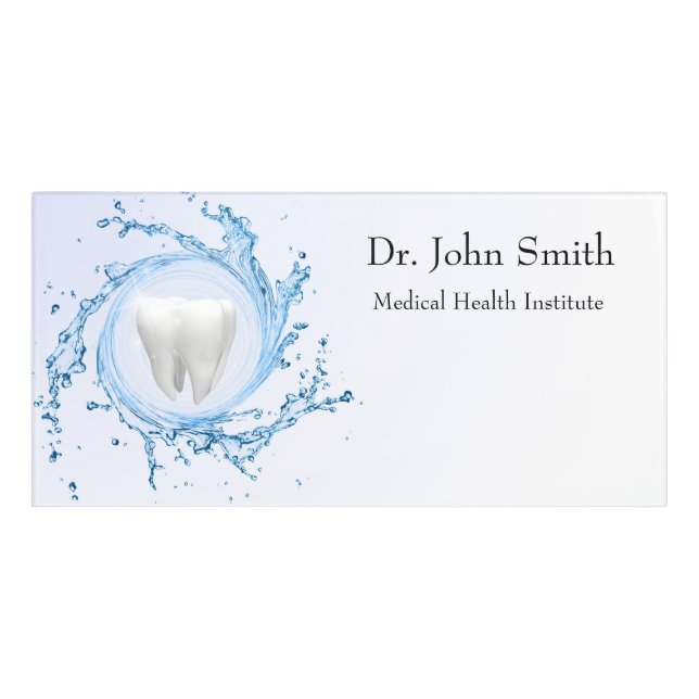 Dentist Dental Tooth Water Professional Door Sign (Classic Front)