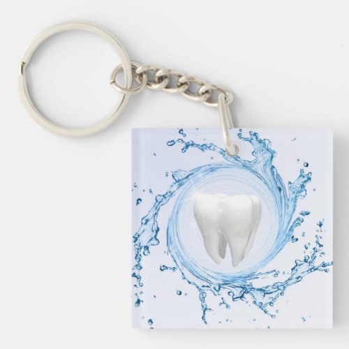 Dentist Dental Tooth Water Professional Keychain