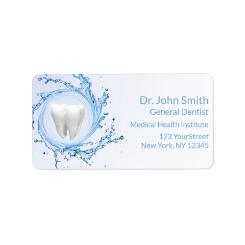 Dentist Dental Tooth Water Professional Label