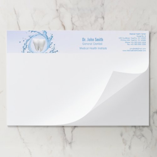 Dentist Dental Tooth Water Professional Paper Pad