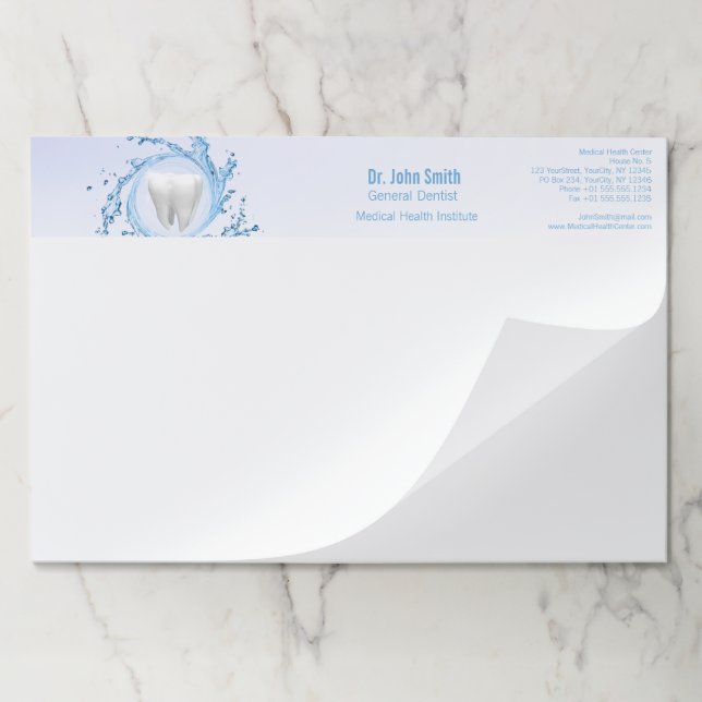 Dentist Dental Tooth Water Professional Paper Pad (Folded)
