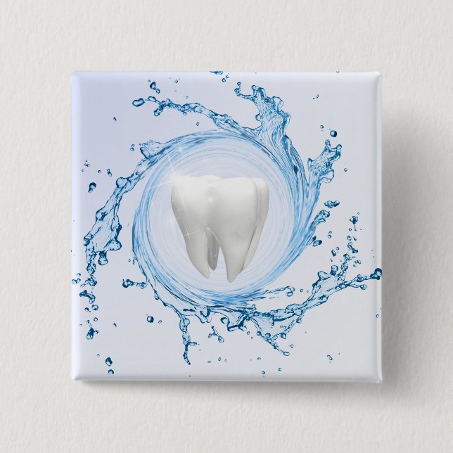 Dentist Dental Tooth Water Professional Pinback Button (Front)