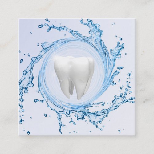 Dentist Dental Tooth Water Professional Square Business Card
