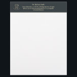 Dentist Dentistry Gold Tooth Dark Blue Grey Letterhead<br><div class="desc">Dentist Gold Tooth Dentistry Dark Blue Grey Letterhead</div>