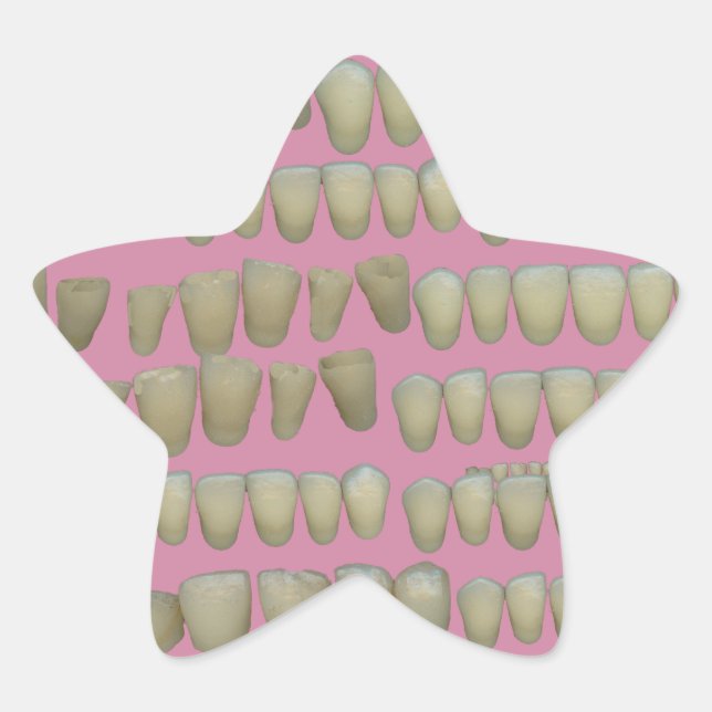 DENTIST DENTISTRY ORTHODONTICS ROTTEN TEETH MOUTH STAR STICKER (Front)