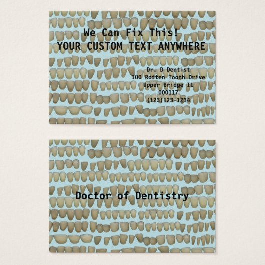 Dentist Dentistry Rotten Teeth Help  Orthodontics (Front & Back)