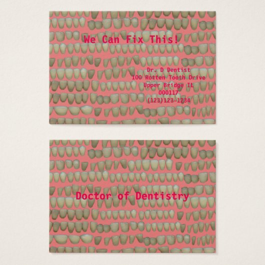 Dentist Dentistry Rotten Teeth Help  Orthodontics (Front & Back)