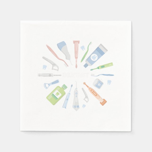 Dentist Dentistry Tooth Doctor Teeth Hygienist Gif Napkins (Front)
