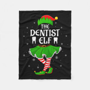 Dentist Elf Christmas Family Girls Women Elf Squad Fleece Blanket