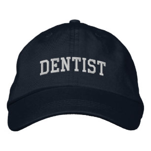Dentist Embroidered Hat Cap   Navy Blue & White