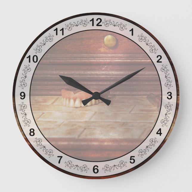 Dentist - False Teeth Large Clock (Front)