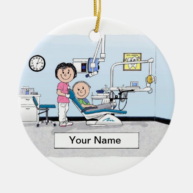 Dentist - Female Ceramic Ornament (Front)