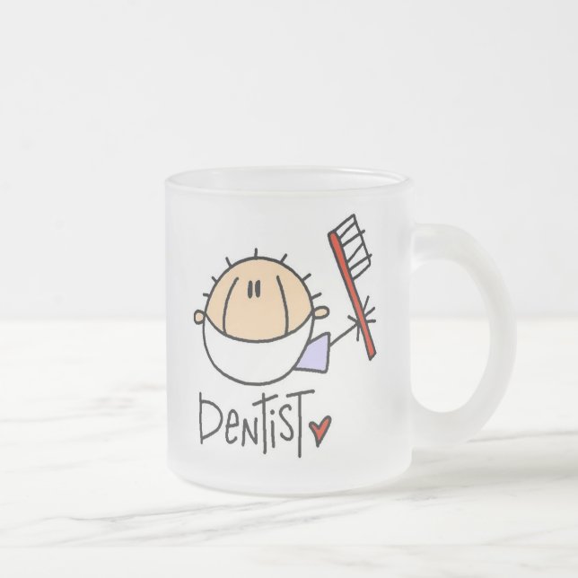 Dentist Frosted Glass Coffee Mug (Right)