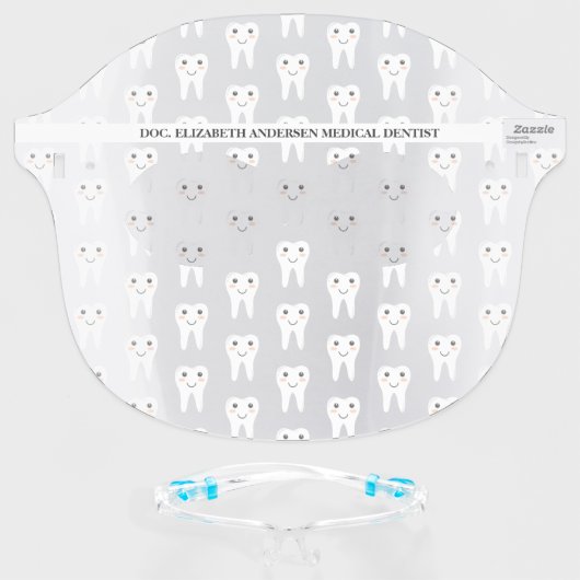 Dentist funny custom name face shield (Front w/Glasses)