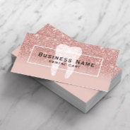Dentist Glitter Tooth Rose Gold Ombre Dental Care Business Card at Zazzle