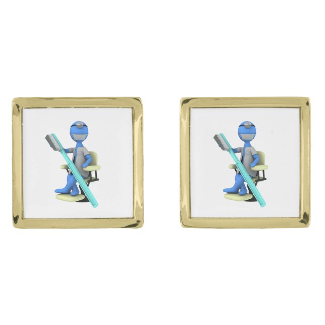 Dentist Gold Cufflinks (Front)