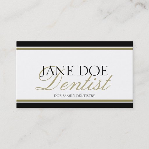 Customizable Dentist Gold Script -Available Letterhead - Business Card Template