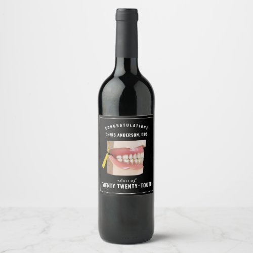 Dentist Graduation Congrats Wine Label