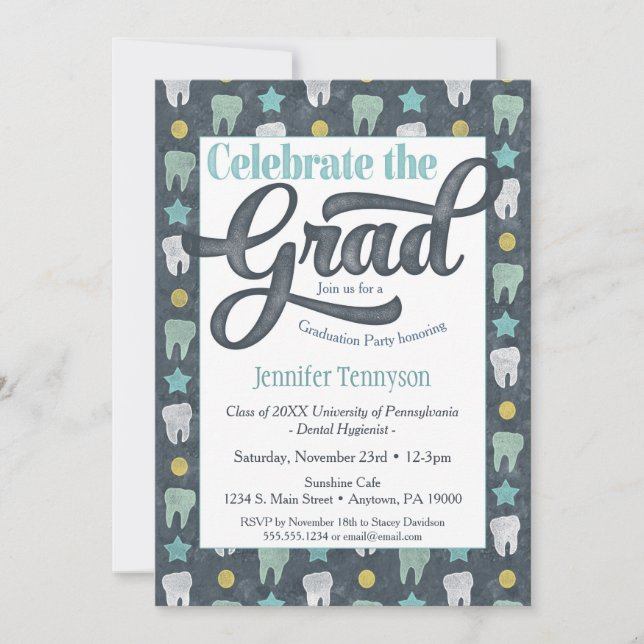 Dentist Graduation Invitation Dental Hygienist (Front)