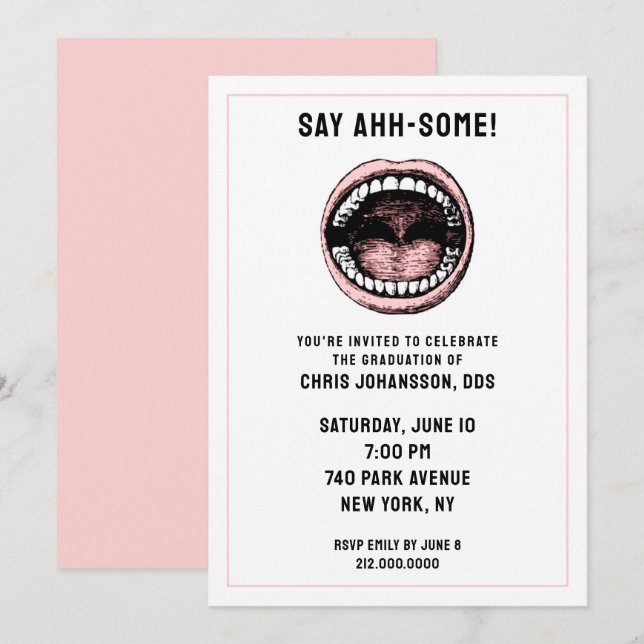 Dentist Graduation Party Invitation (Front/Back)