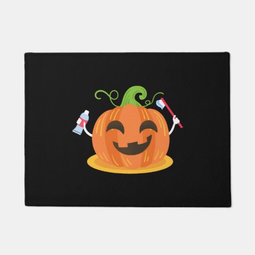 Dentist Halloween Pumpkin Tooth Doormat