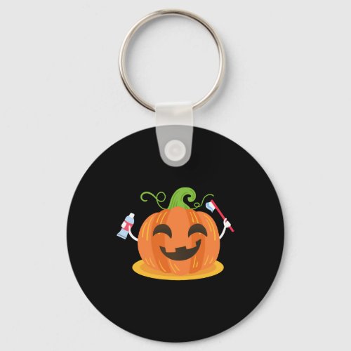 Dentist Halloween Pumpkin Tooth Keychain