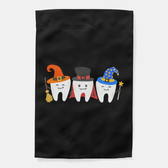Dentist Halloween Teeth Dental Garden Flag (Front)