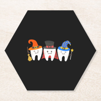 Dentist Halloween Teeth Dental Paper Coaster