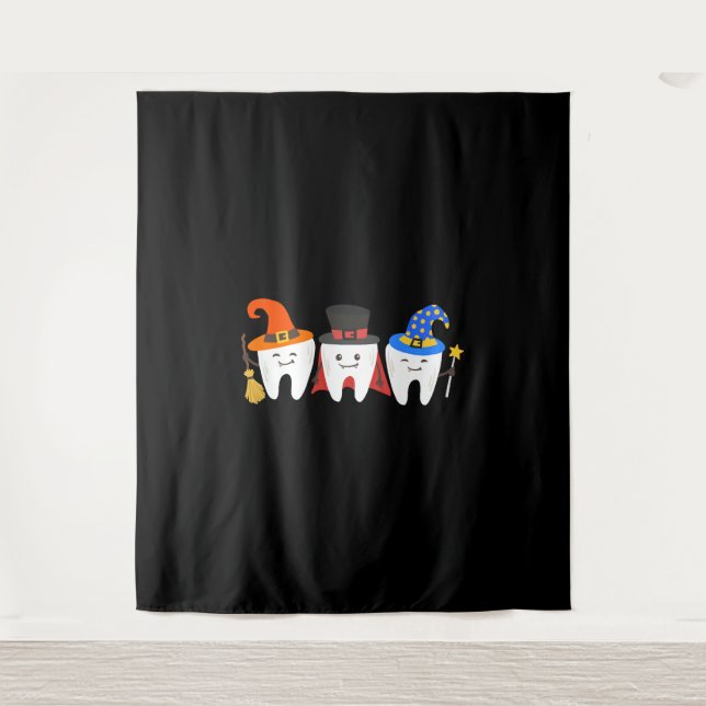 Dentist Halloween Teeth Dental Tapestry (Front)