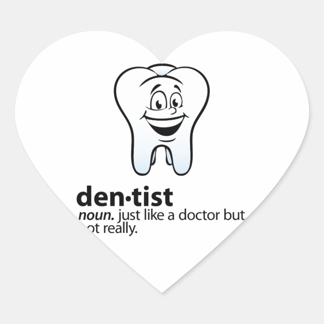 Dentist Heart Sticker (Front)