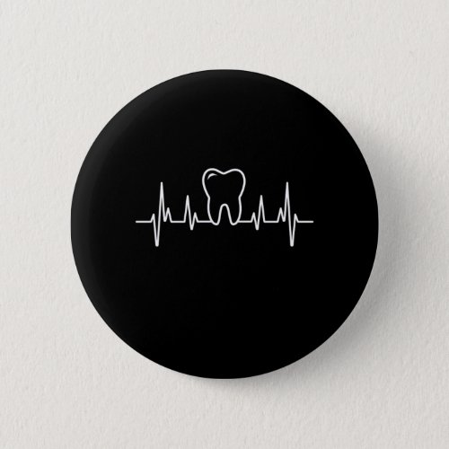 Dentist Heartbeat Teeth Tooth Doctor Detistry Gift Button