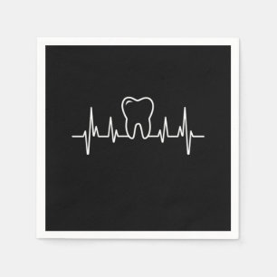 Dentist Heartbeat Teeth Tooth Doctor Detistry Gift Napkins